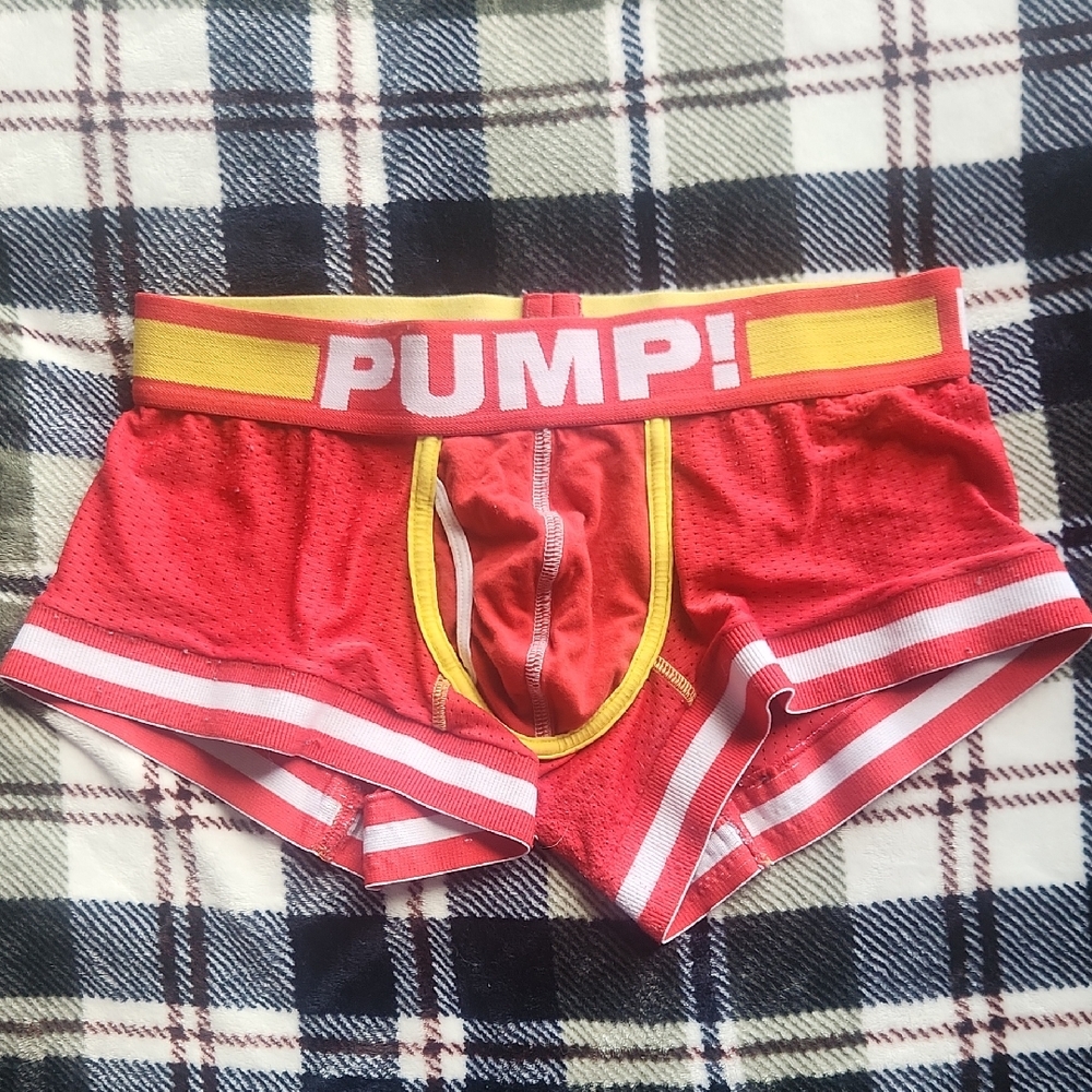 PUMP! Red and Yellow Boxer Briefs for Men
